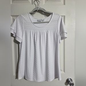 Kim Rogers White Eyelet Blouse